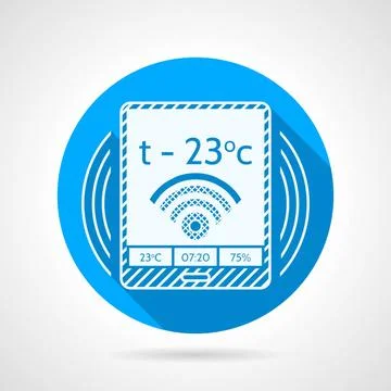Heating remote controller vector icon Single blue flat vector icon with wh... Stock Photos