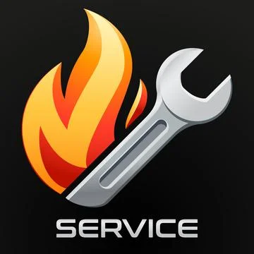 Heating Service Logo Design Stock Illustration