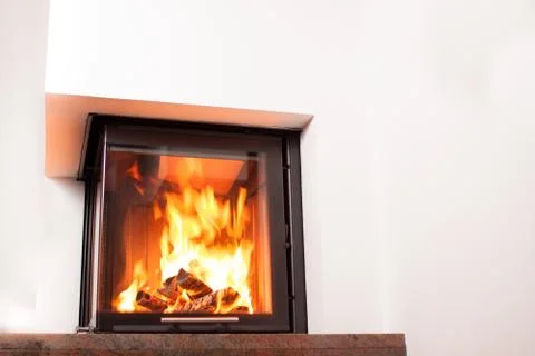 Heating small fireplace Stock Photos