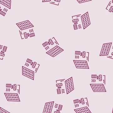 Heating solar panel glyph seamless pattern 스톡 일러스트
