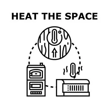 Heating space using alternative energy sources managing Stock Illustration