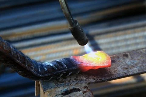 Heating up a steel Stock Photos