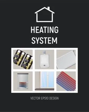 Heating system. Design vector illustration. 스톡 일러스트