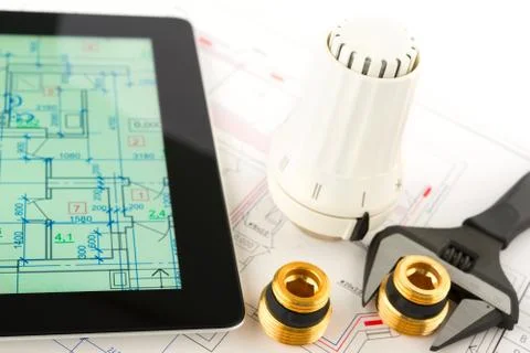 Heating system development Stock Photos