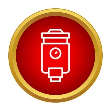 Heating system gas boiler line icon flat design Stock Illustration