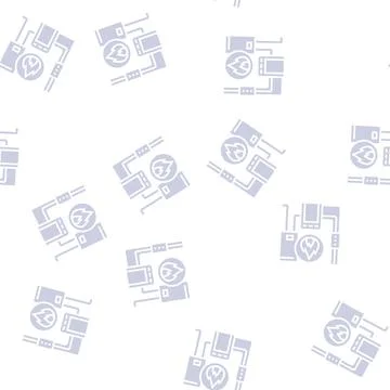 Heating system glyph seamless pattern Illustrazione stock