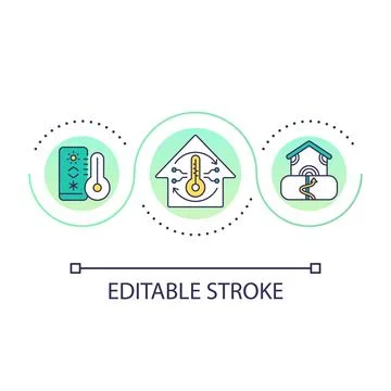 Heating system for home loop concept icon 스톡 일러스트