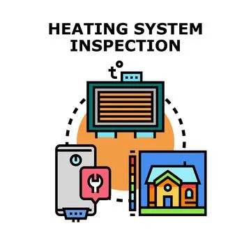 Heating system inspection and maintenance service concept Stock Illustration