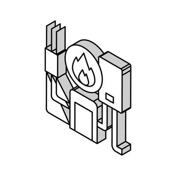 Heating system isometric icon vector illustration Stock Illustration