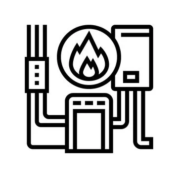 Heating system line icon vector illustration イラスト素材