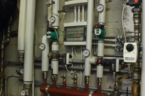Heating system manometer Stock Photos