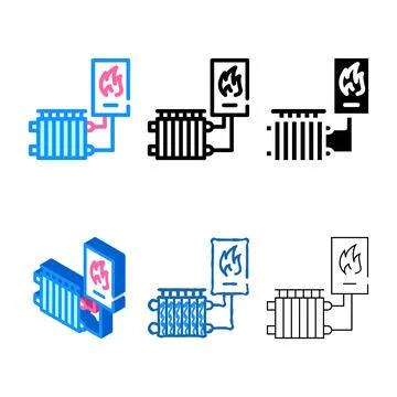 Heating system modern color icon vector color Stock Illustration