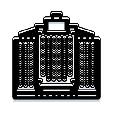 Heating system radiator producing warm comfortable air Ilustración de archivo