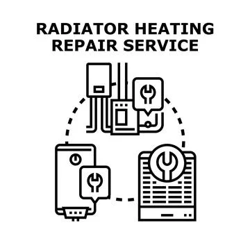 Heating system repair and maintenance service concept Stock Illustration