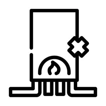 Heating system repair line icon vector illustration Stock Illustration