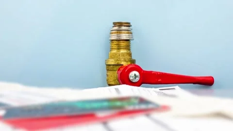 Heating tap and coins, heating payment, heating season, bill payment, animation. Video stock 294355001