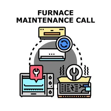 Heating ventilation air conditioning system maintenance servicing Stock Illustration