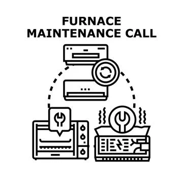 Heating ventilation air conditioning system maintenance servicing Stock Illustration