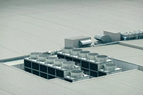 Heating, Ventilation and Air Conditioning systems installed on rooftop Stock Photos