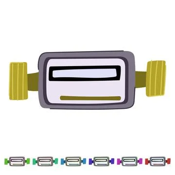 Heating water gas meter vector cartoon graphic Stock Illustration