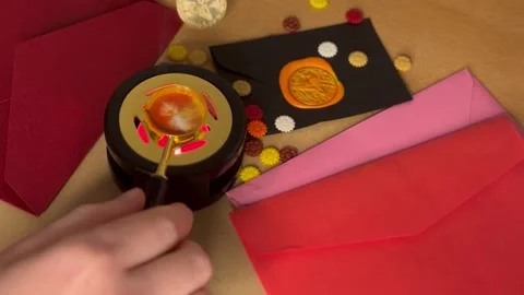 Heating wax to create a seal Stock Footage 304611465