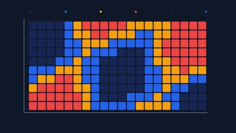 Heatmap Activity Matrix Data Visualization HUD Animation Video stock 342387723