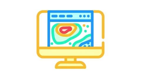 Heatmap big data color icon animation Stock Footage 327260081