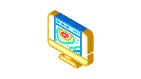 Heatmap big data isometric icon animation Stock Footage 327281005