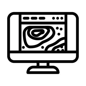 Heatmap big data line icon vector illustration Stock Illustration