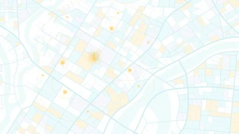 Heatmap dots cluster around central hotspot marking activity density Stock Illustration