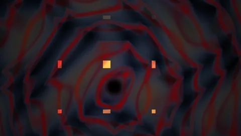 Heatmap visualization of data with red contours and orange squares on a dar.. Stock Footage 335962581