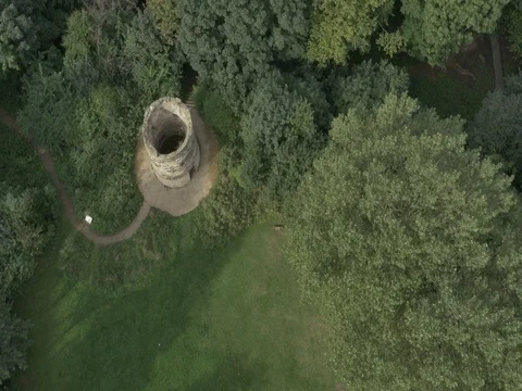 Heaton Windmill, Heaton Park, Newcastle, UK, Aerial 1 Stock Footage 78672843
