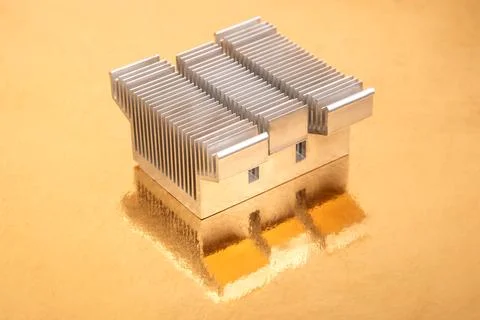 Heatsink for computer. electronic component of computer technology. compute.. Stock Photos