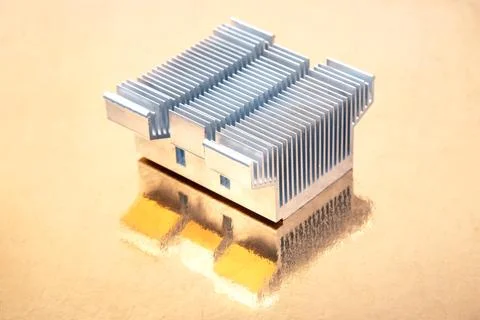 Heatsink for computer. electronic component of computer technology. compute.. Stock Photos