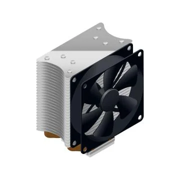Heatsink for the processor detailed isometric icon Stock Illustration