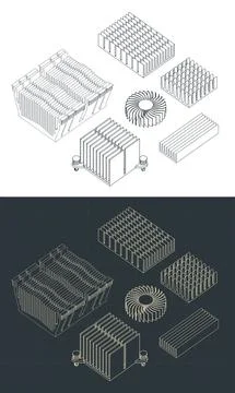 Heatsinks set 스톡 일러스트