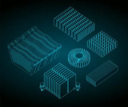 Heatsinks set 스톡 일러스트