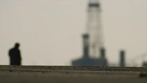 Heatwave at oil refinery Stock Footage 120018078