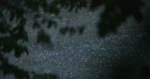 Heave rain with shower with hail 스톡 동영상 135300482