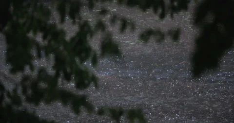 Heave rain with shower with hail 스톡 동영상 135300616