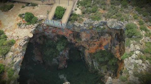 Heaven and Hell Caves Mersin Turkiye Vídeo Stock 343431669