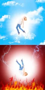 Heaven and hell concept Stock Photos