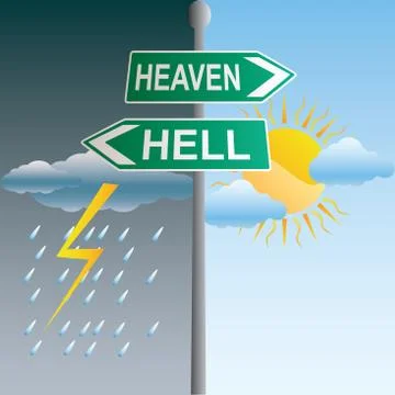 Heaven and Hell sign Stock Illustration
