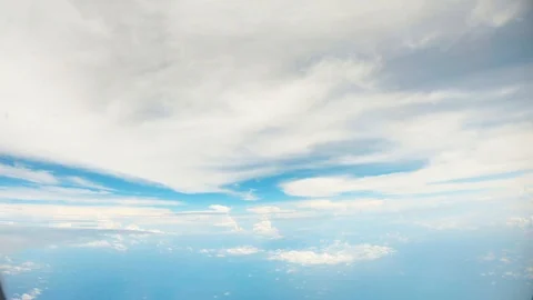 Heaven in blue sky white clouds slowly flow view from great height 스톡 동영상 105263164