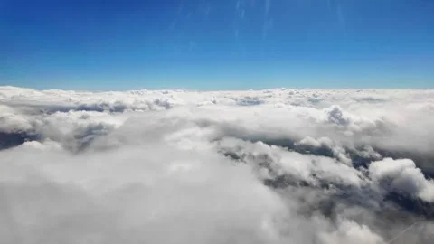 Heaven like clouds with blue sky, flying on an airplane, 4K Stock Footage 274201777