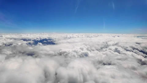 Heaven like clouds with blue sky, flying on an airplane, 4K Stock Footage 274202269