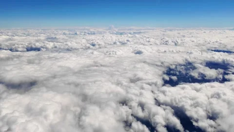 Heaven like clouds with blue sky, flying on an airplane, 4K Stock Footage 274202280