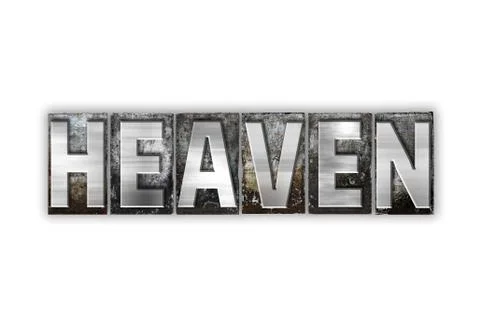 Heaven Concept Isolated Metal Letterpress Type Ilustración de archivo