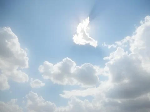 Heaven. The dove from the clouds Stock Illustration