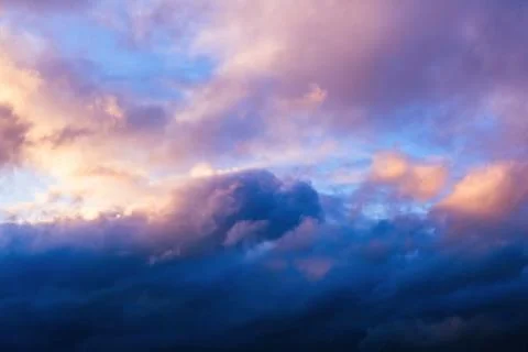 Heaven evening cloudscape after overcast day. Photos